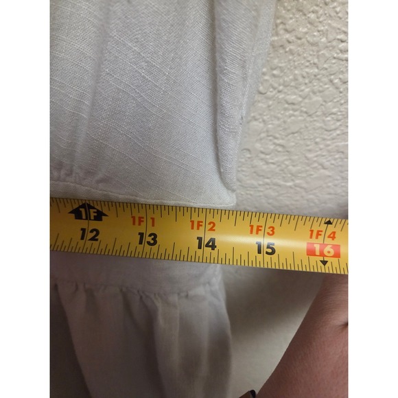 Lovestitch Women's White Eyelet Midi Dress Ruffle Sleeves‎ Button Front Size L - Picture 5 of 6